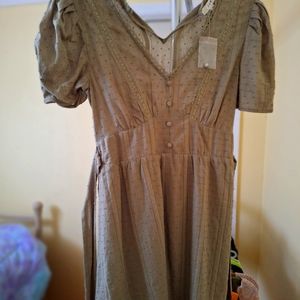 Army green pretty dress.